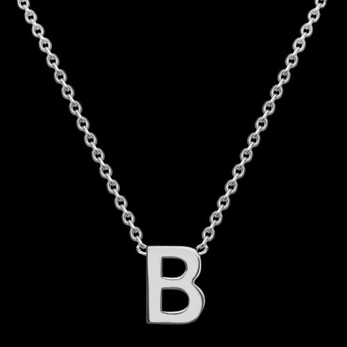 LETTER B INITIAL NECKLACE 9 CARAT WHITE GOLD | AUSTRALIA