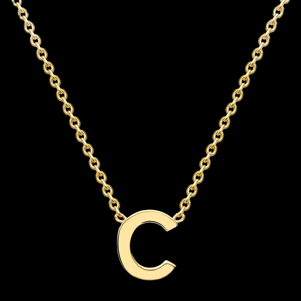 LETTER C INITIAL NECKLACE 9 CARAT YELLOW GOLD | AUSTRALIA
