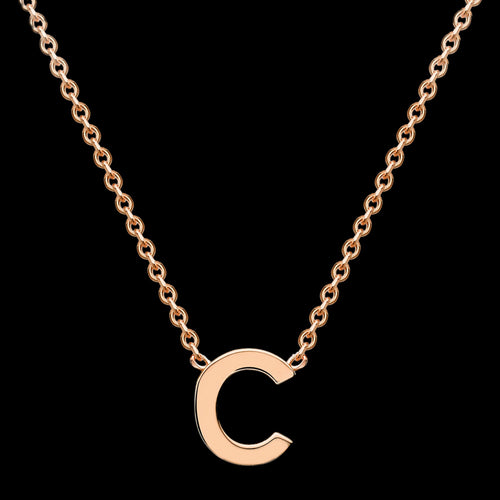 LETTER C INITIAL NECKLACE 9 CARAT ROSE GOLD | AUSTRALIA