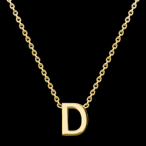 LETTER D INITIAL NECKLACE 9 CARAT YELLOW GOLD | AUSTRALIA