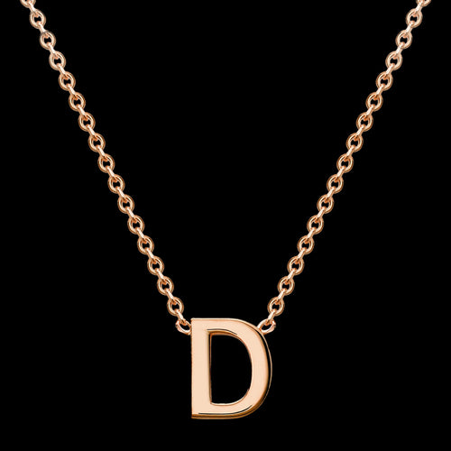 LETTER D INITIAL NECKLACE 9 CARAT ROSE GOLD | AUSTRALIA