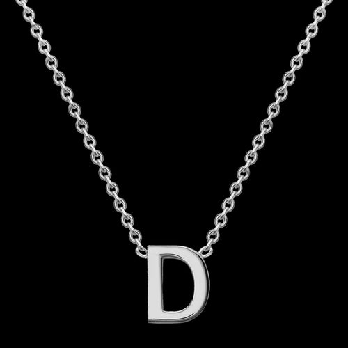 LETTER D INITIAL NECKLACE 9 CARAT WHITE GOLD | AUSTRALIA