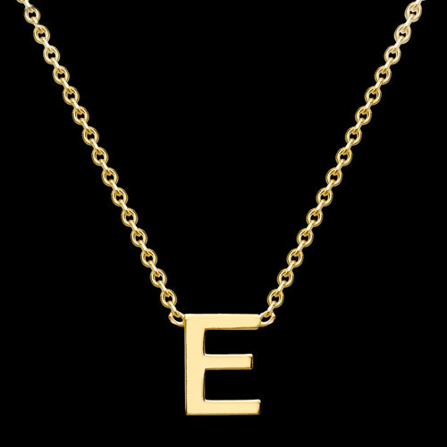 LETTER E INITIAL NECKLACE 9 CARAT YELLOW GOLD | AUSTRALIA