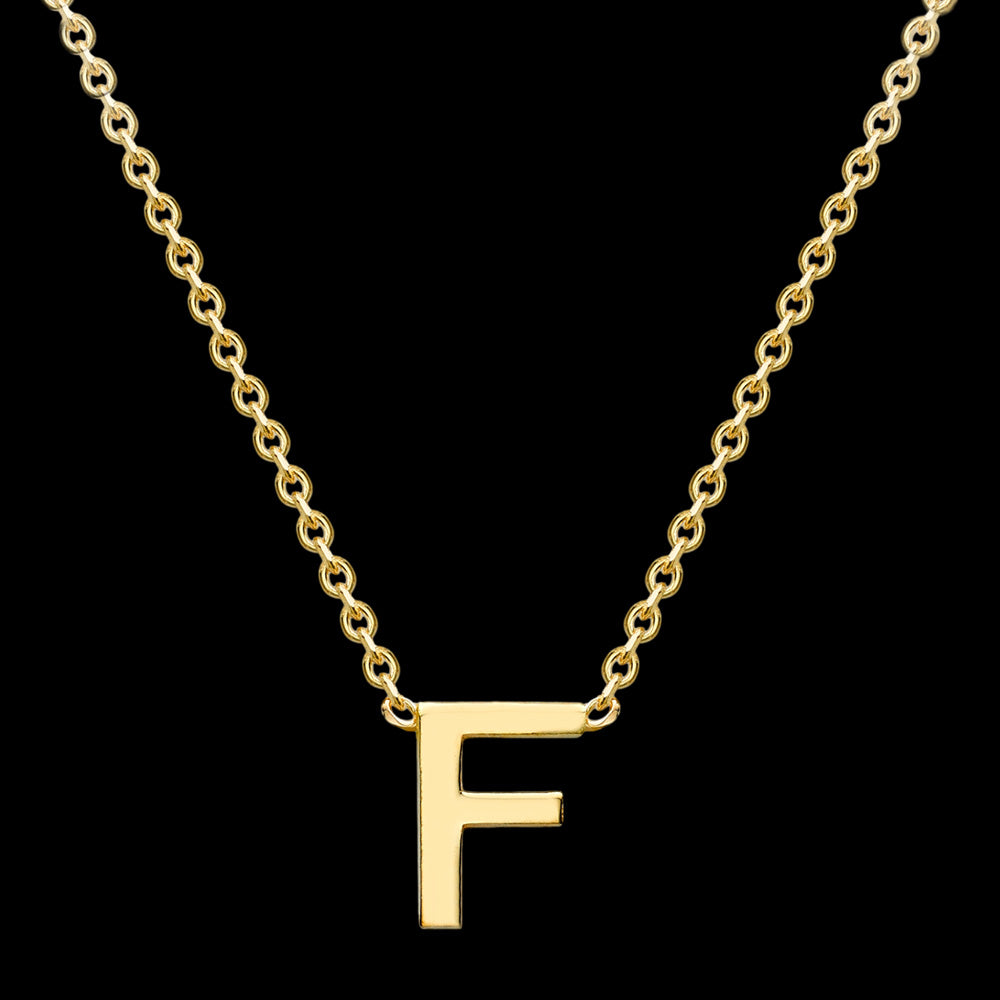 LETTER F INITIAL NECKLACE 9 CARAT YELLOW GOLD | AUSTRALIA