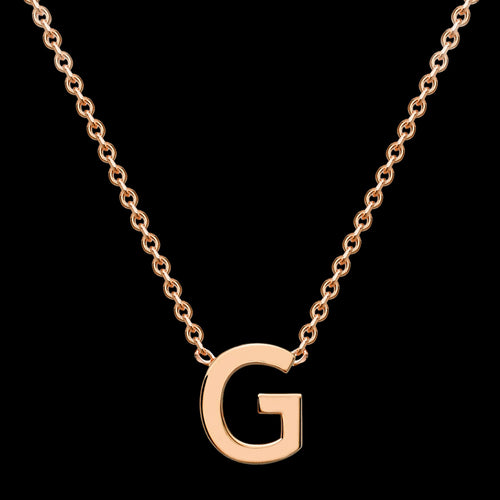 LETTER G INITIAL NECKLACE 9 CARAT ROSE GOLD | AUSTRALIA