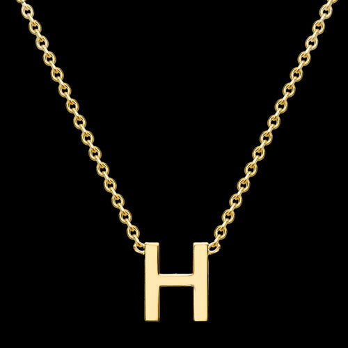 LETTER H INITIAL NECKLACE 9 CARAT YELLOW GOLD | AUSTRALIA