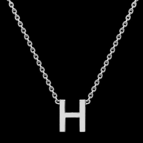 LETTER H INITIAL NECKLACE 9 CARAT WHITE GOLD | AUSTRALIA