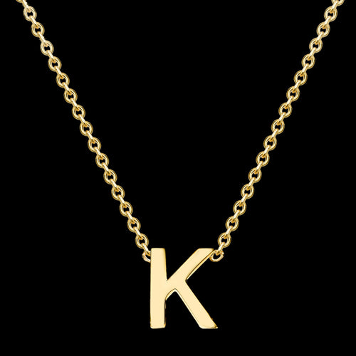 LETTER K INITIAL NECKLACE 9 CARAT YELLOW GOLD | AUSTRALIA