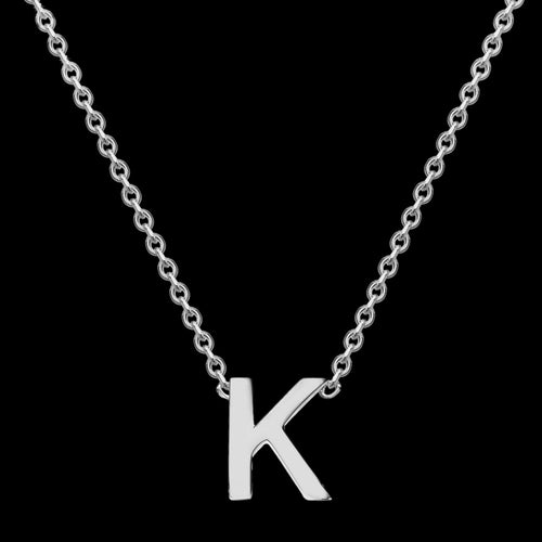 LETTER K INITIAL NECKLACE 9 CARAT WHITE GOLD | AUSTRALIA