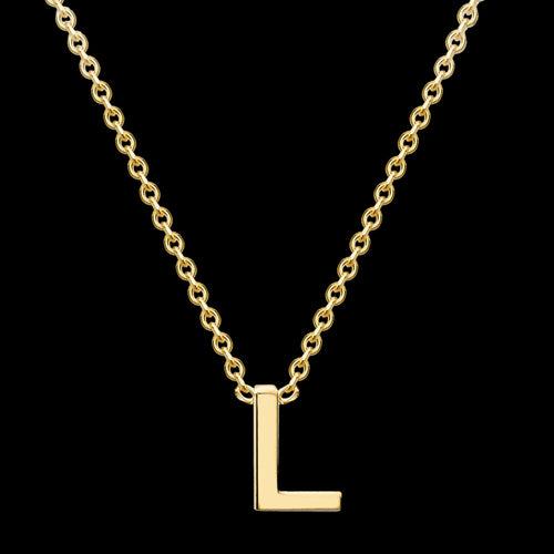 LETTER L INITIAL NECKLACE 9 CARAT YELLOW GOLD | AUSTRALIA