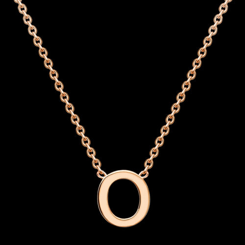 LETTER O INITIAL NECKLACE 9 CARAT ROSE GOLD | AUSTRALIA