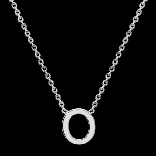 LETTER O INITIAL NECKLACE 9 CARAT WHITE GOLD | AUSTRALIA
