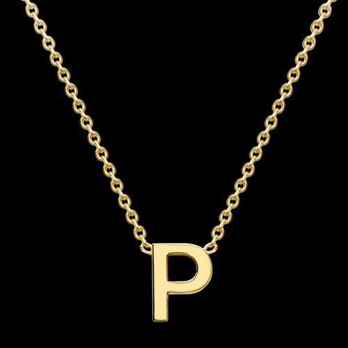 LETTER P INITIAL NECKLACE 9 CARAT YELLOW GOLD | AUSTRALIA