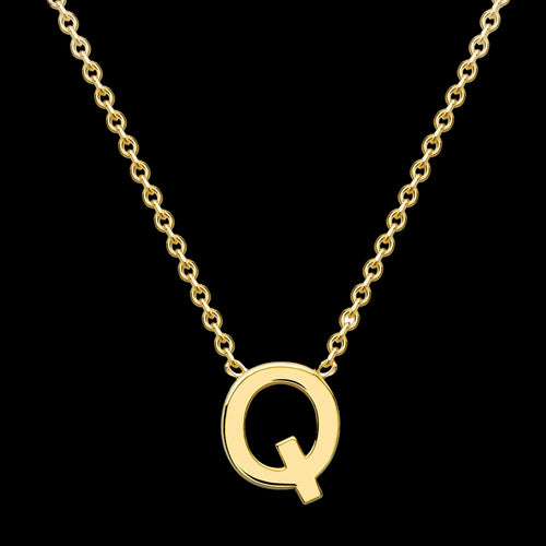 LETTER Q INITIAL NECKLACE 9 CARAT YELLOW GOLD | AUSTRALIA