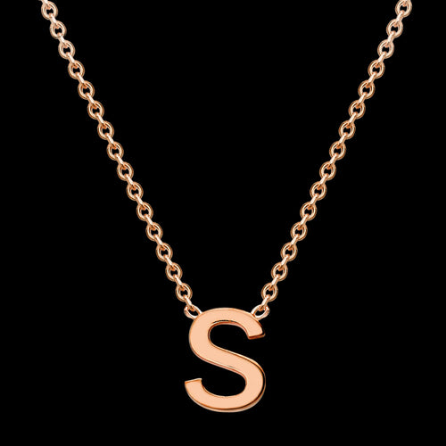 Letter S Initial Necklace 9 Carat Rose Gold | Australia