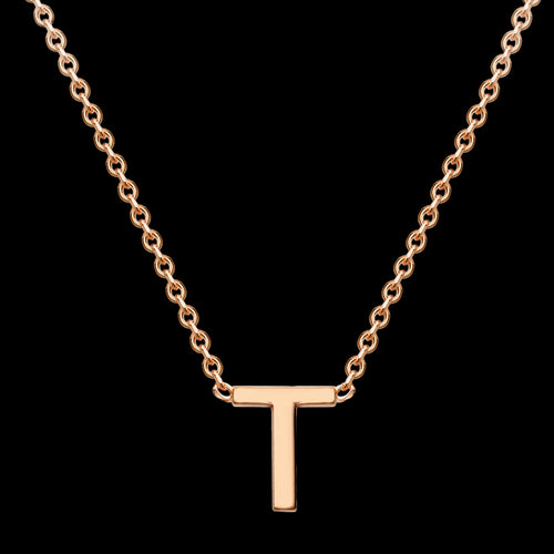 LETTER T INITIAL NECKLACE 9 CARAT ROSE GOLD | AUSTRALIA