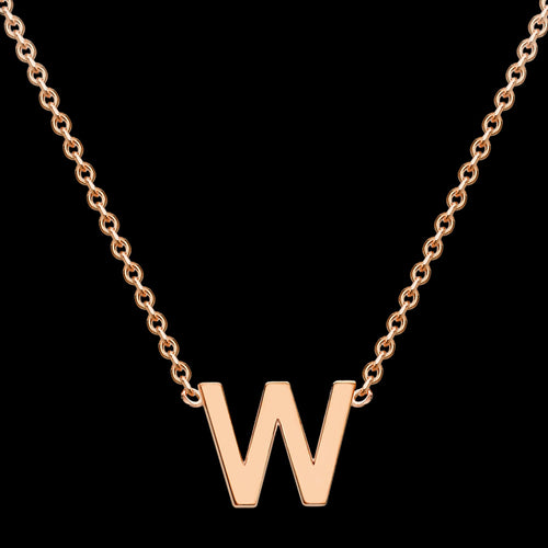 LETTER W INITIAL NECKLACE 9 CARAT ROSE GOLD | AUSTRALIA