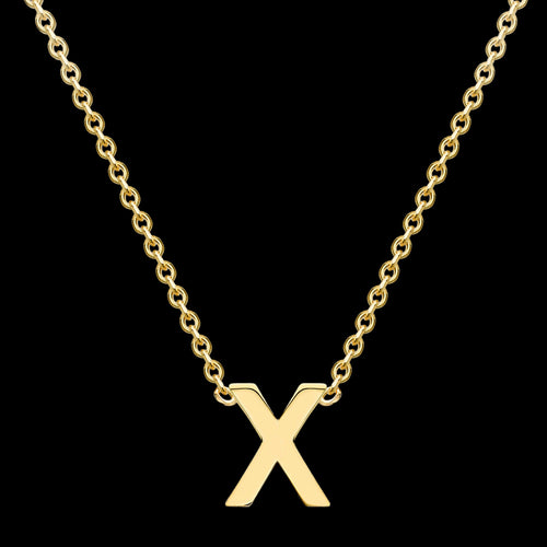 LETTER X INITIAL NECKLACE 9 CARAT YELLOW GOLD | AUSTRALIA
