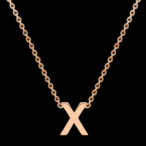 LETTER X INITIAL NECKLACE 9 CARAT ROSE GOLD | AUSTRALIA