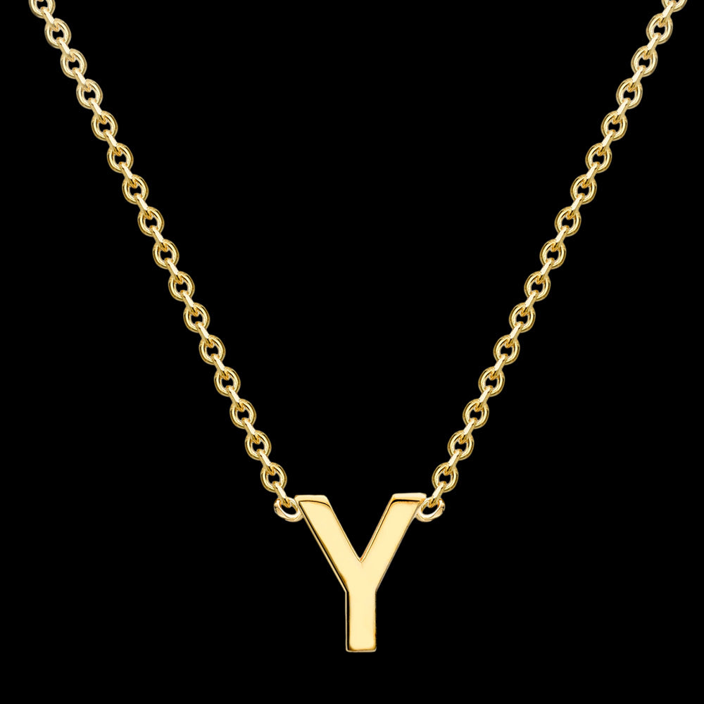 LETTER Y INITIAL NECKLACE 9 CARAT YELLOW GOLD | AUSTRALIA
