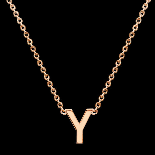 LETTER Y INITIAL NECKLACE 9 CARAT ROSE GOLD | AUSTRALIA