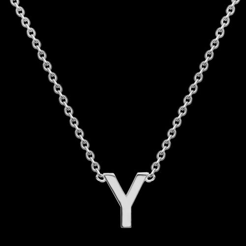 LETTER Y INITIAL NECKLACE 9 CARAT WHITE GOLD | AUSTRALIA