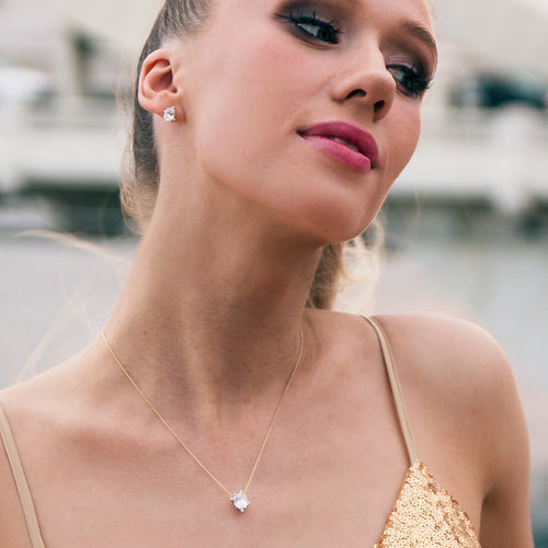 GEORGINI AURORA SOUTHERN LIGHTS GOLD NECKLACE - MODEL VIEW