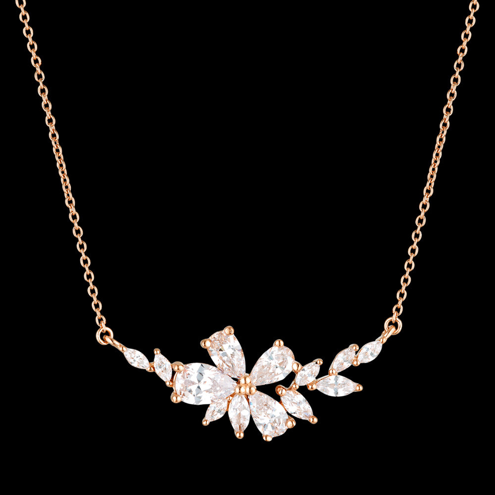 GEORGINI ICONIC BRIDAL HYACINTH ROSE GOLD NECKLACE