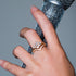 GEORGINI V CHEVRON GOLD RING - HAND MODEL