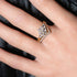 GEORGINI V CHEVRON GOLD RING - HAND MODEL 2