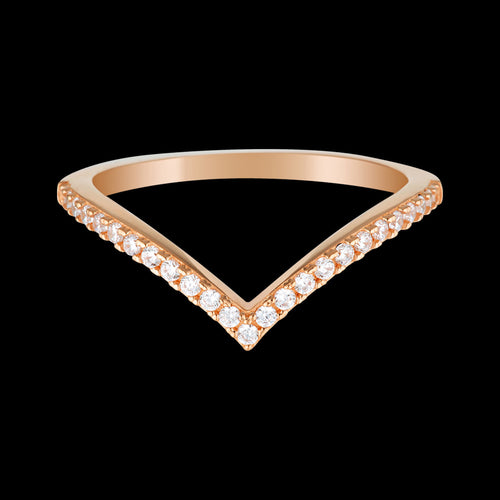 GEORGINI V CHEVRON ROSE GOLD RING