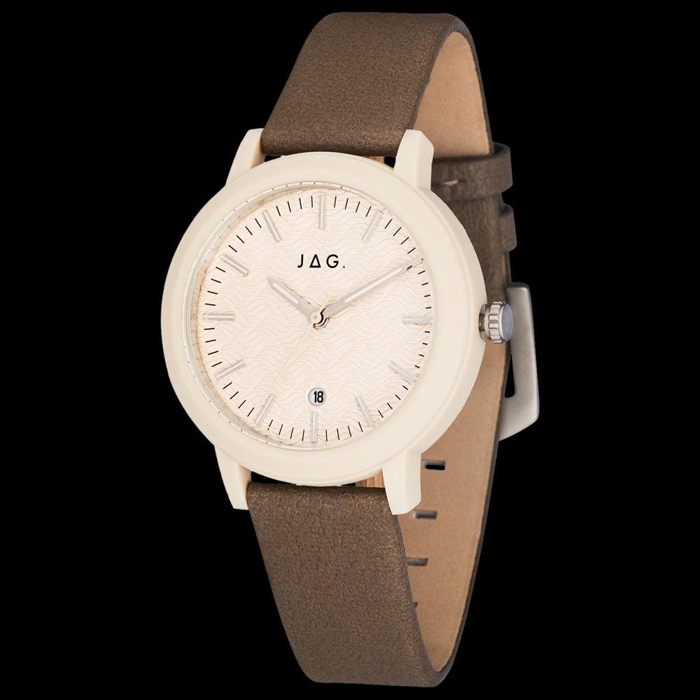 JAG BRONTE BROWN LOW IMPACT UNISEX WATCH - ANGLE VIEW