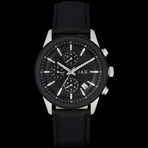 JAG JAMIESON BLACK LEATHER MEN'S WATCH