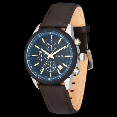 JAG JAMIESON BROWN LEATHER MEN'S WATCH - ANGLE VIEW