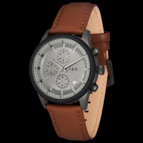 JAG JAMIESON TAN LEATHER MEN'S WATCH - ANGLE VIEW