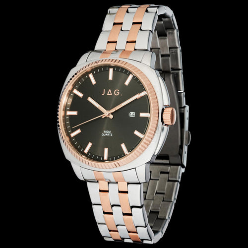 JAG LOGAN TWO-TONE BLACK DIAL MEN'S WATCH - ANGLE VIEW