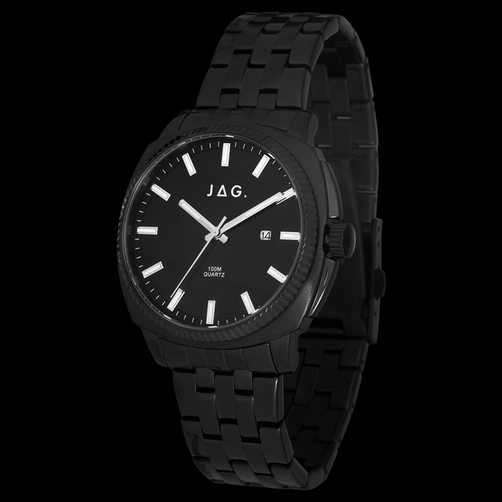 JAG LOGAN ALL BLACK MEN'S WATCH - ANGLE VIEW