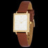 JAG AIRLIE BROWN LEATHER GOLD LADIES WATCH - ANGLE VIEW