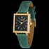 JAG AIRLIE GREEN LEATHER GOLD LADIES WATCH - ANGLE VIEW