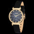 JAG VICTORIA BLACK LEATHER GOLD LADIES WATCH - ANGLE VIEW