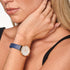 JAG VICTORIA BLUE LEATHER ROSE GOLD LADIES WATCH - WRIST VIEW