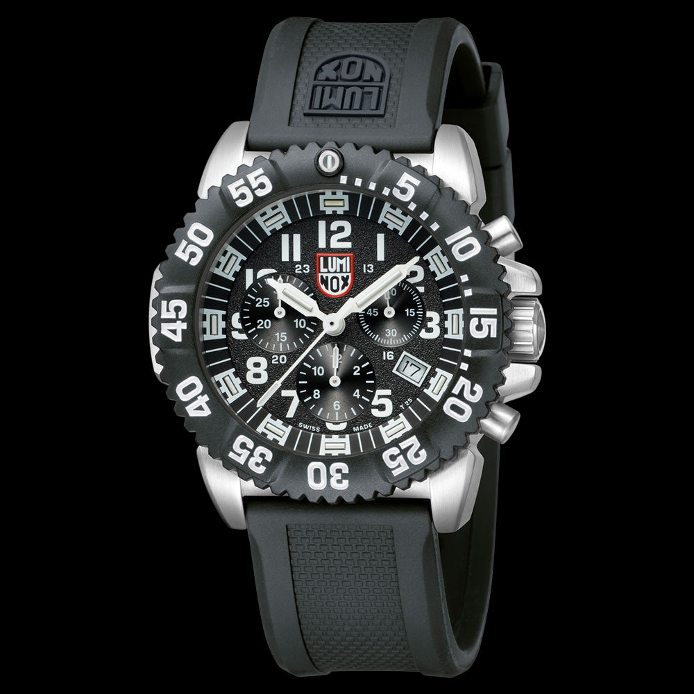 LUMINOX NAVY SEAL STEEL COLORMARK CHRONOGRAPH WATCH 3181 - TILT VIEW