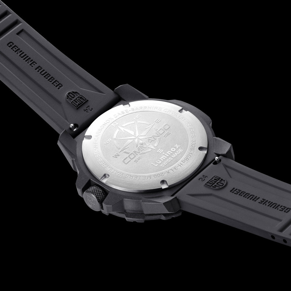 LUMINOX COMMANDO RAIDER OUTDOOR ADVENTURE WATCH 3321 - BACK VIEW
