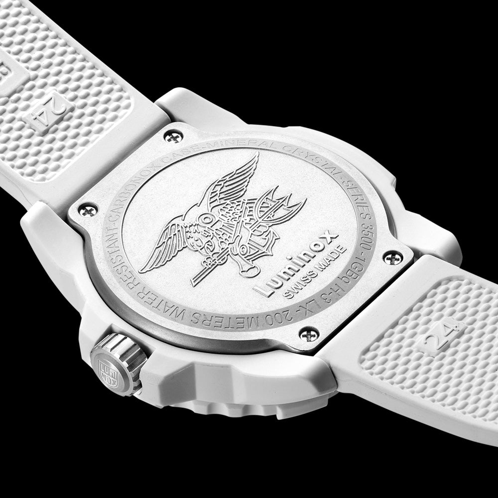LUMINOX NAVY SEAL GHOST WHITEOUT DIVE WATCH 3507.WO - CASEBACK