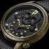 POLICE JET MEN'S GOLD BLACK SKULL DIAL WATCH - DIAL CLOSE-UP