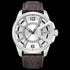 POLICE UNDERLINED MEN'S SILVER DIAL LEATHER WATCH