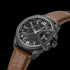 POLICE UNDERLINED MEN'S BLACK BROWN LEATHER WATCH - SIDE VIEW