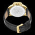 POLICE UNDERLINED MEN'S GOLD BLACK LEATHER WATCH - BACK VIEW