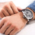 POLICE UNDERLINED MEN'S GREY DIAL LEATHER WATCH - WRIST VIEW