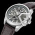 POLICE UNDERLINED MEN'S GREY DIAL LEATHER WATCH - SIDE VIEW